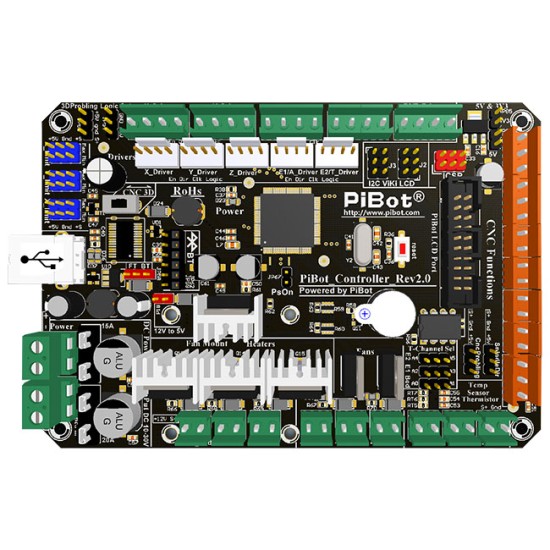 PiBot Controller Board Rev2.3 (3D Printer and Grbl CNC 2 in 1)